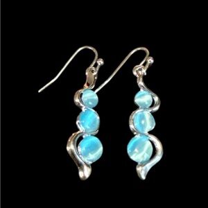 3/$20 Elegant Silver and Blue Dangle Pierced Earrings “you pick 3”
